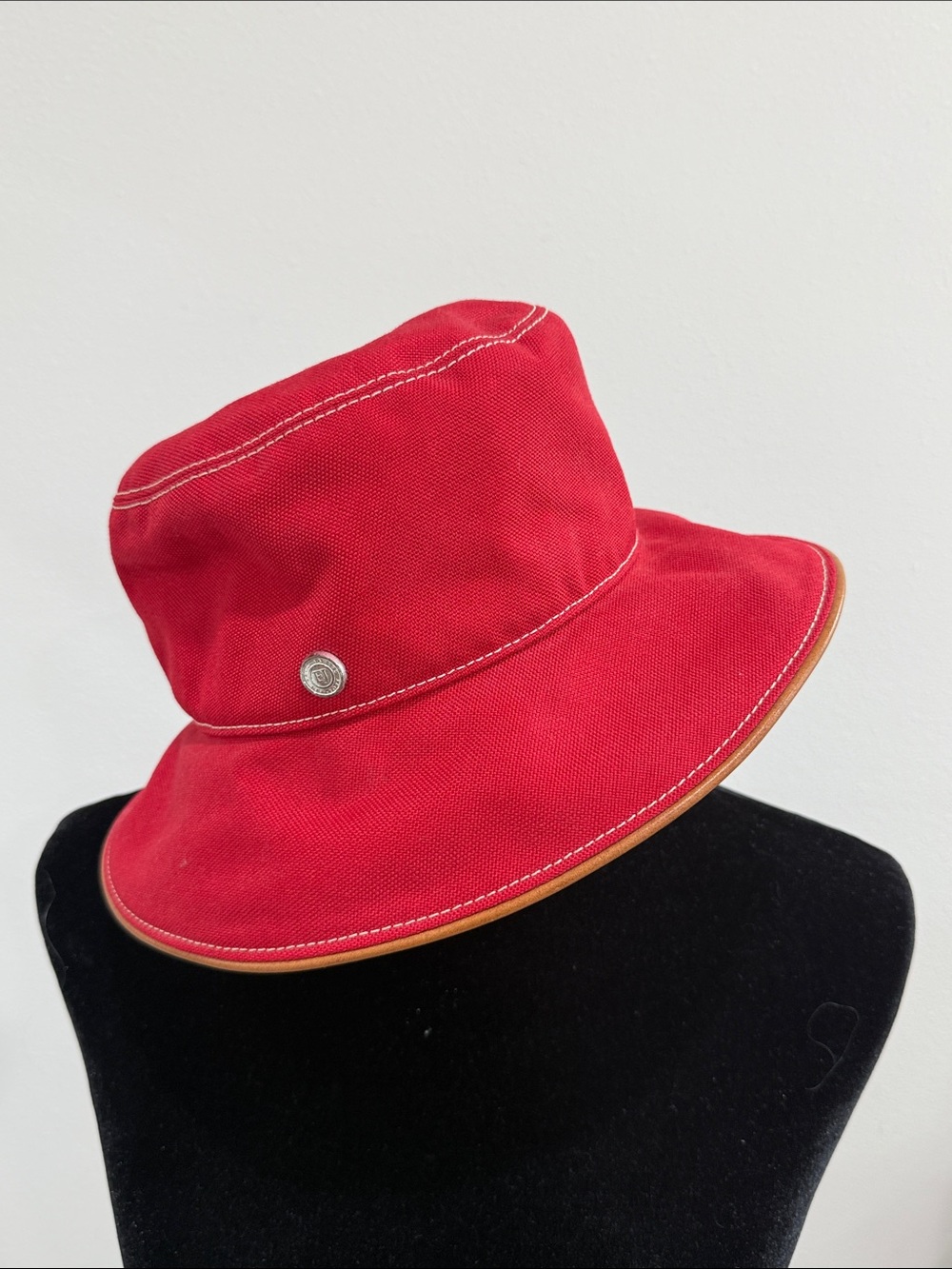 Red Bucket Hat water repellent with Contrast Trim - Eric Javitz 22”